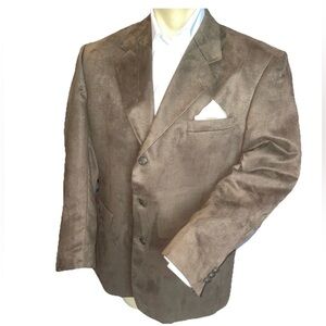 Cianni Cellini Men’s Blazer 44R Sport Jacket Olive Green Suede Gorgeous